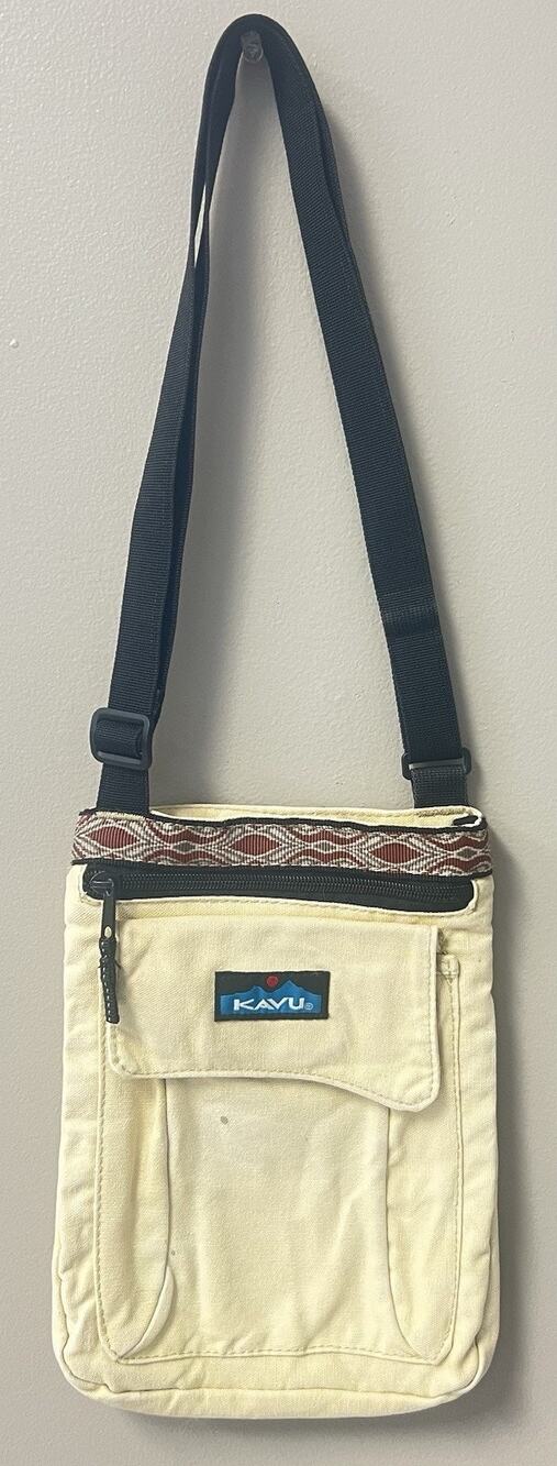 Kavu Crossbody Bag- Tan Mini Messenger Tote Satchel Unisex Hiking